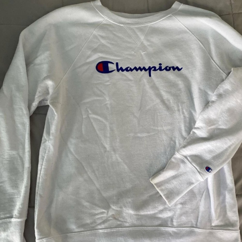 White Champion Crewneck